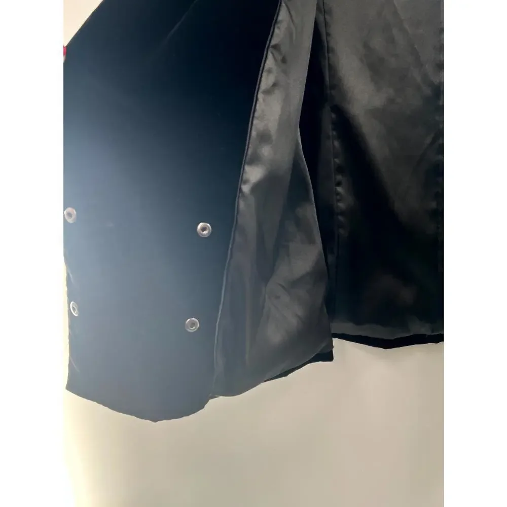 Paige Women's Black Solid Velvet Double Breasted Snap Front Jacket Small